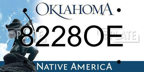 8228OE Oklahoma License Plate