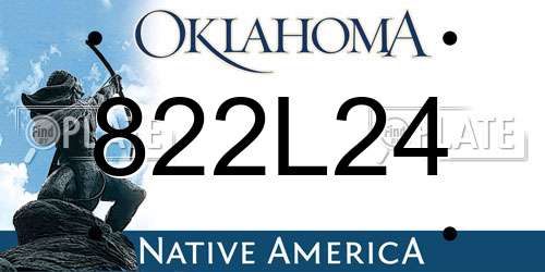 822L24 Oklahoma License Plate