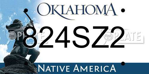 824SZ2 Oklahoma License Plate