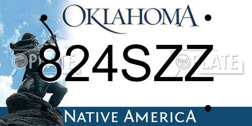 824SZZ Oklahoma License Plate