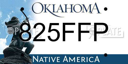 825FFP Oklahoma License Plate