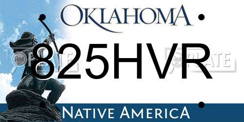 825HVR Oklahoma License Plate