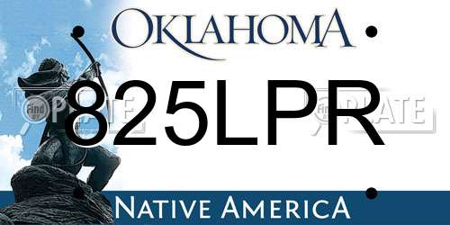 825LPR Oklahoma License Plate