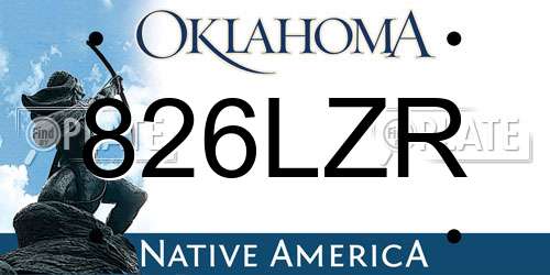 826LZR Oklahoma License Plate