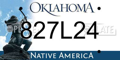 827L24 Oklahoma License Plate