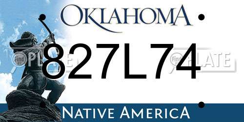 827L74 Oklahoma License Plate