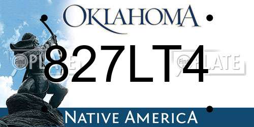 827LT4 Oklahoma License Plate