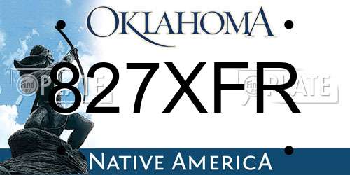 827XFR Oklahoma License Plate