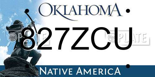 827ZCU Oklahoma License Plate