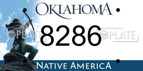8286 Oklahoma License Plate