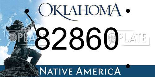 82860 Oklahoma License Plate