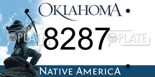 8287 Oklahoma License Plate
