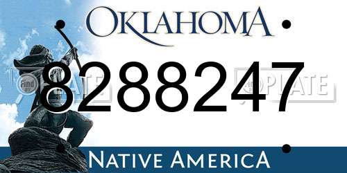 8288247 Oklahoma License Plate