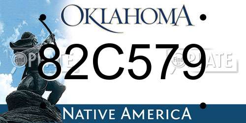 82C579 Oklahoma License Plate