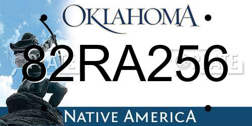 82RA256 Oklahoma License Plate