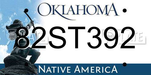 82ST392 Oklahoma License Plate