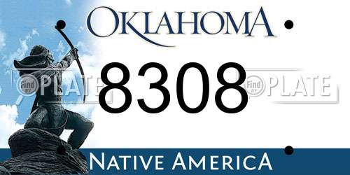 8308 Oklahoma License Plate