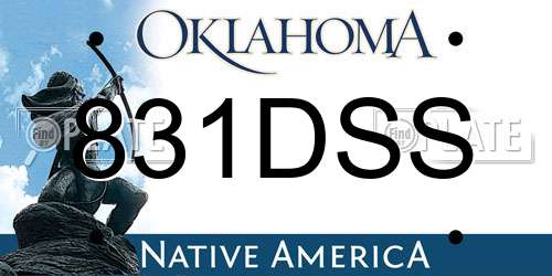 831DSS Oklahoma License Plate