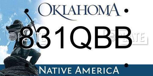 831QBB Oklahoma License Plate