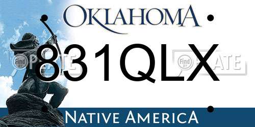831QLX Oklahoma License Plate