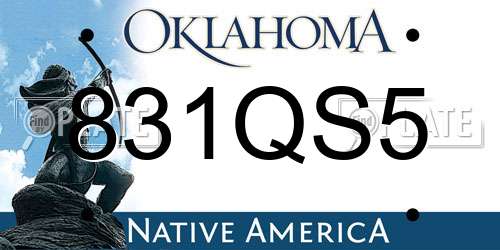 831QS5 Oklahoma License Plate