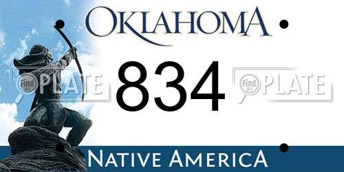 834 Oklahoma License Plate