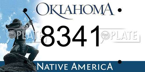 8341 Oklahoma License Plate