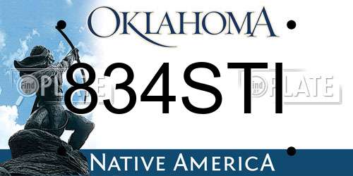 834STI Oklahoma License Plate