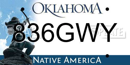 836GWY Oklahoma License Plate