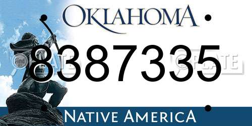 8387335 Oklahoma License Plate