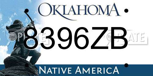 8396ZB Oklahoma License Plate