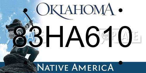 83HA610 Oklahoma License Plate