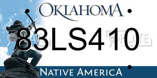 83LS410 Oklahoma License Plate