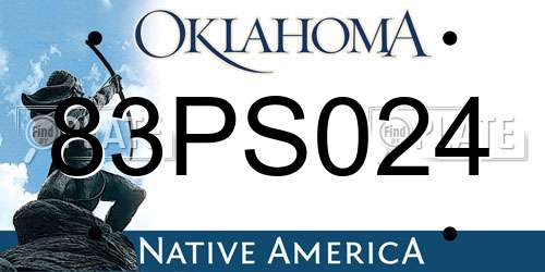 83PS024 Oklahoma License Plate
