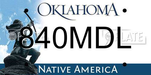 840MDL Oklahoma License Plate