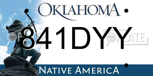 841DYY Oklahoma License Plate