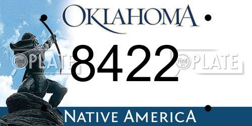 8422 Oklahoma License Plate