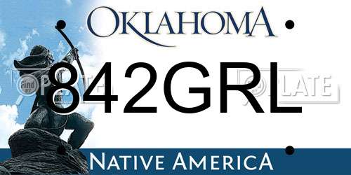 842GRL Oklahoma License Plate