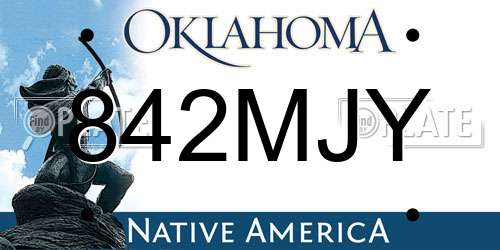 842MJY Oklahoma License Plate