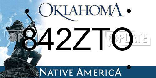 842ZTO Oklahoma License Plate