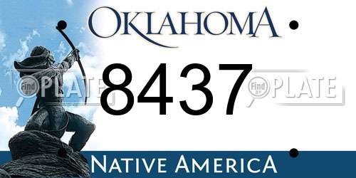 8437 Oklahoma License Plate
