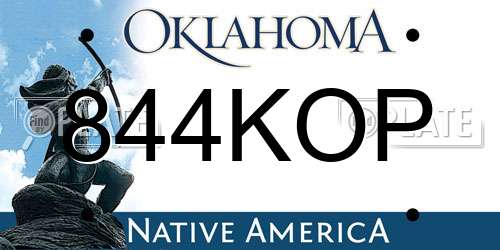 844KOP Oklahoma License Plate