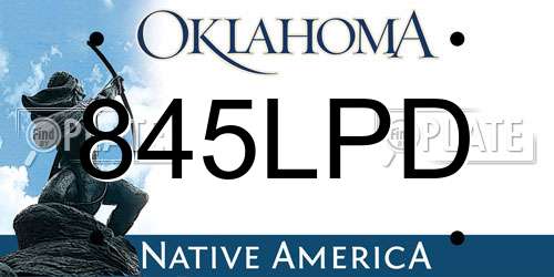 845LPD Oklahoma License Plate