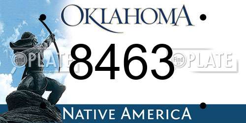 8463 Oklahoma License Plate