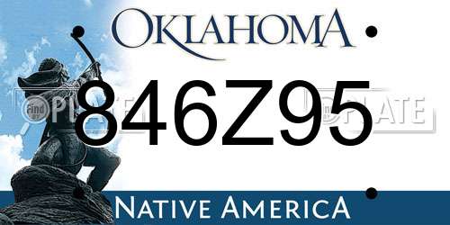 846Z95 Oklahoma License Plate