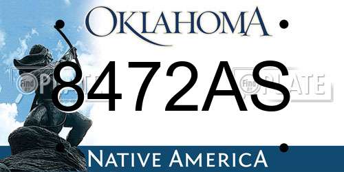 8472AS Oklahoma License Plate