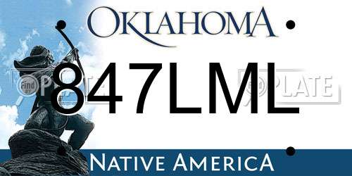 847LML Oklahoma License Plate