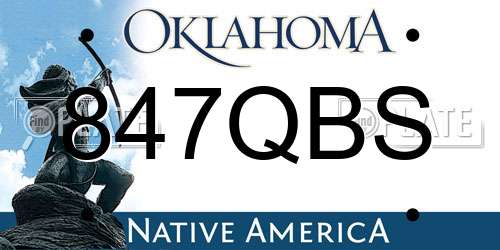 847QBS Oklahoma License Plate