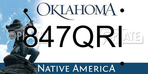 847QRI Oklahoma License Plate