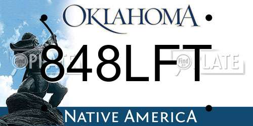 848LFT Oklahoma License Plate